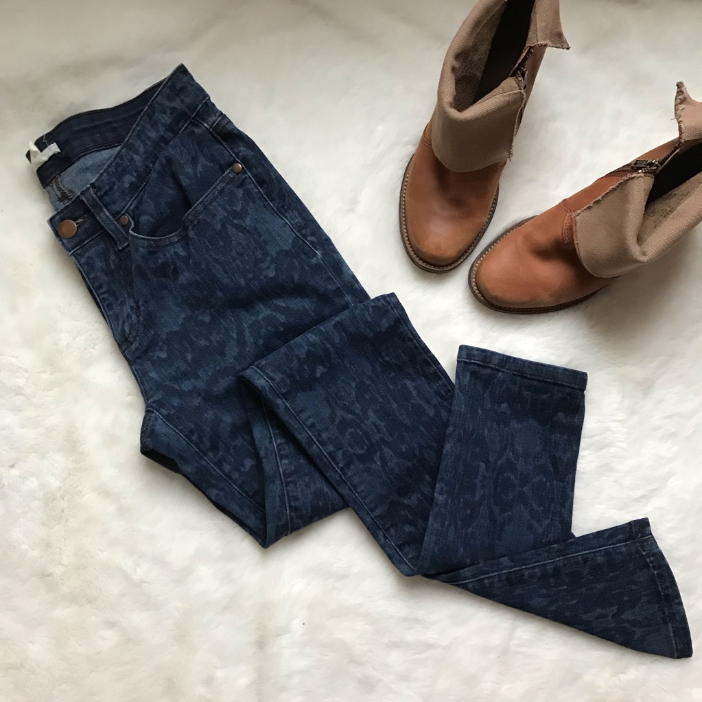Eileen Fisher Indigo Ikat Skinny Jeans Organic